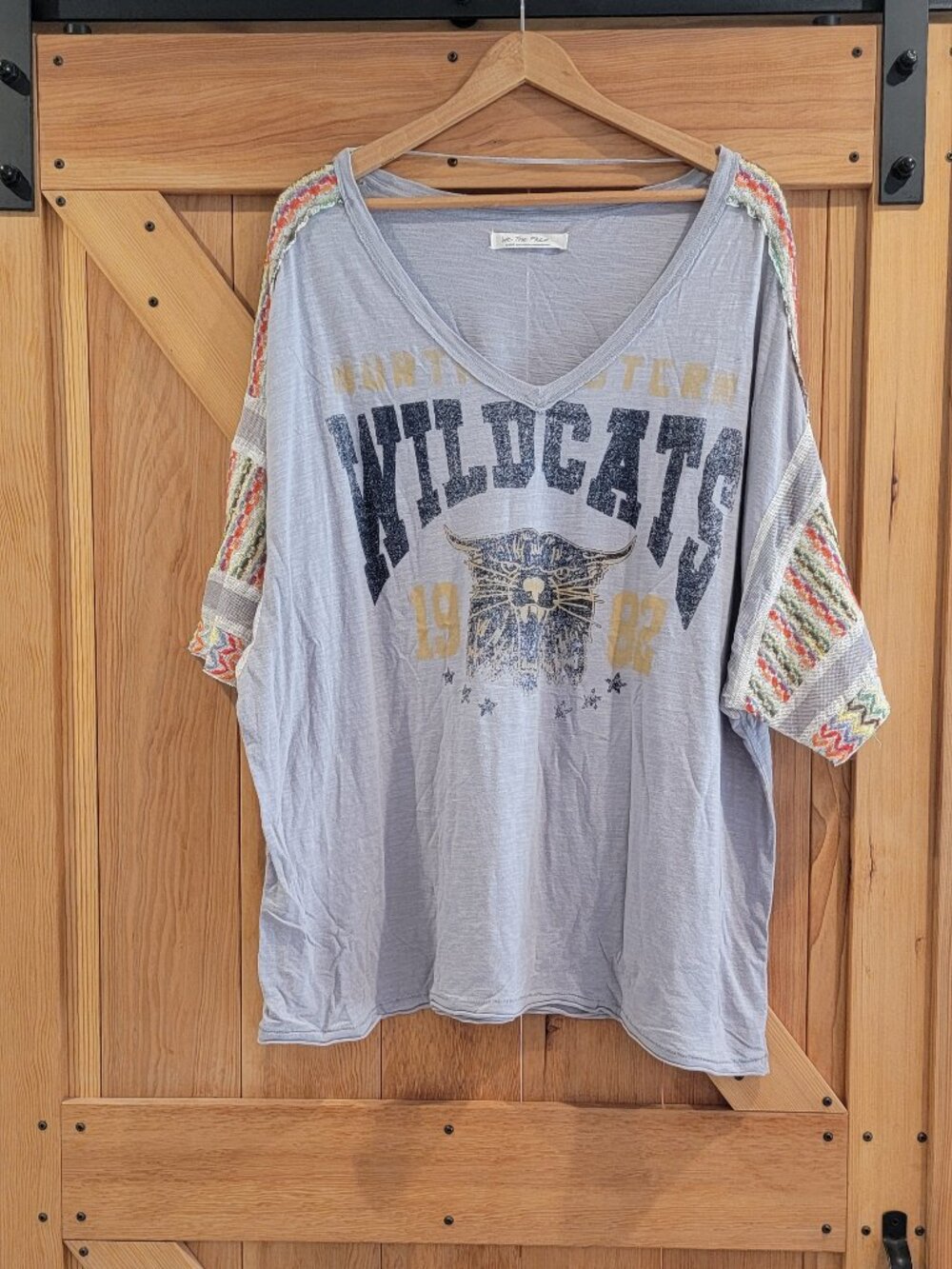 Free People Light Gray 'Wildcats' Short Sleeve Tee